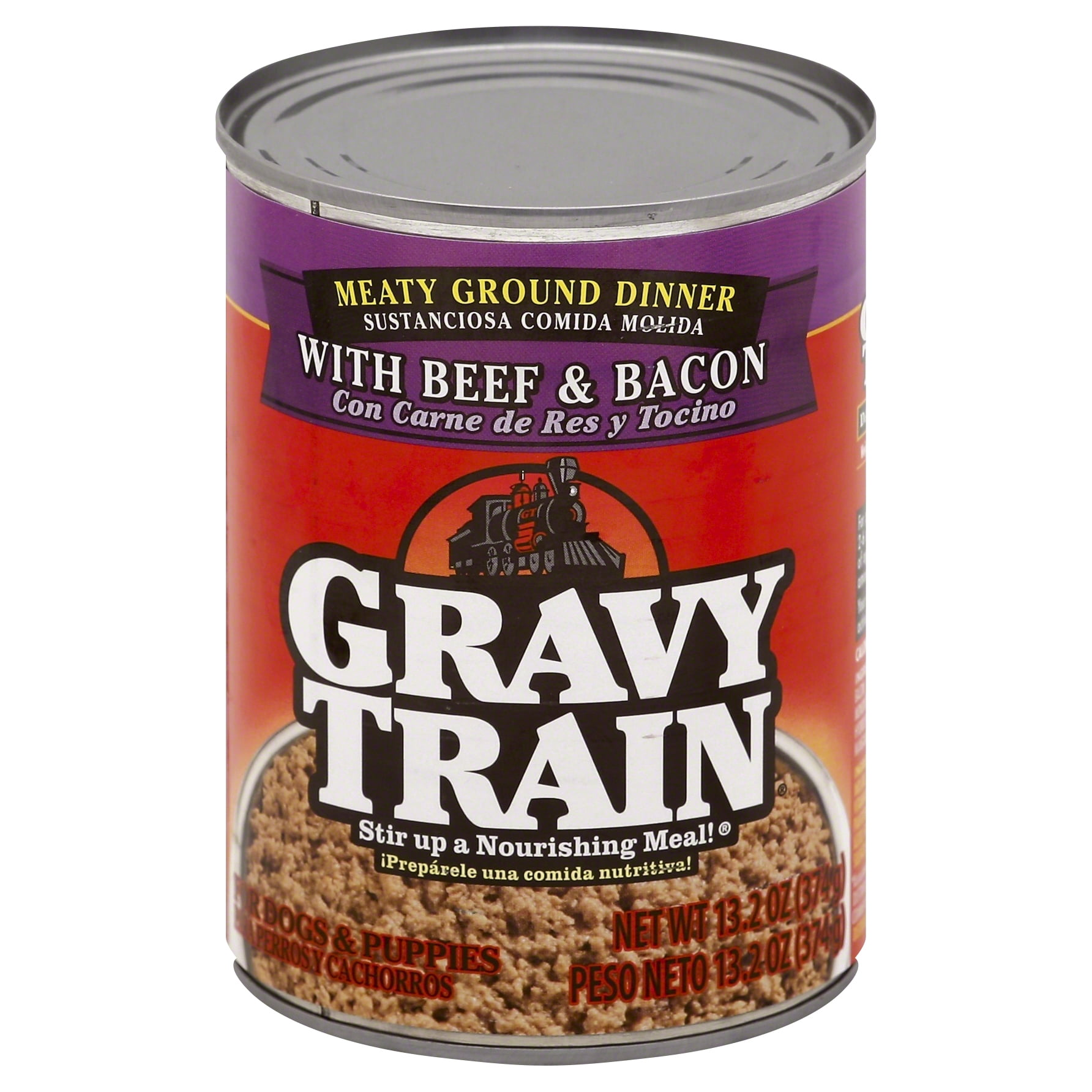 Dog food gravy train beef wet walmart bacon
