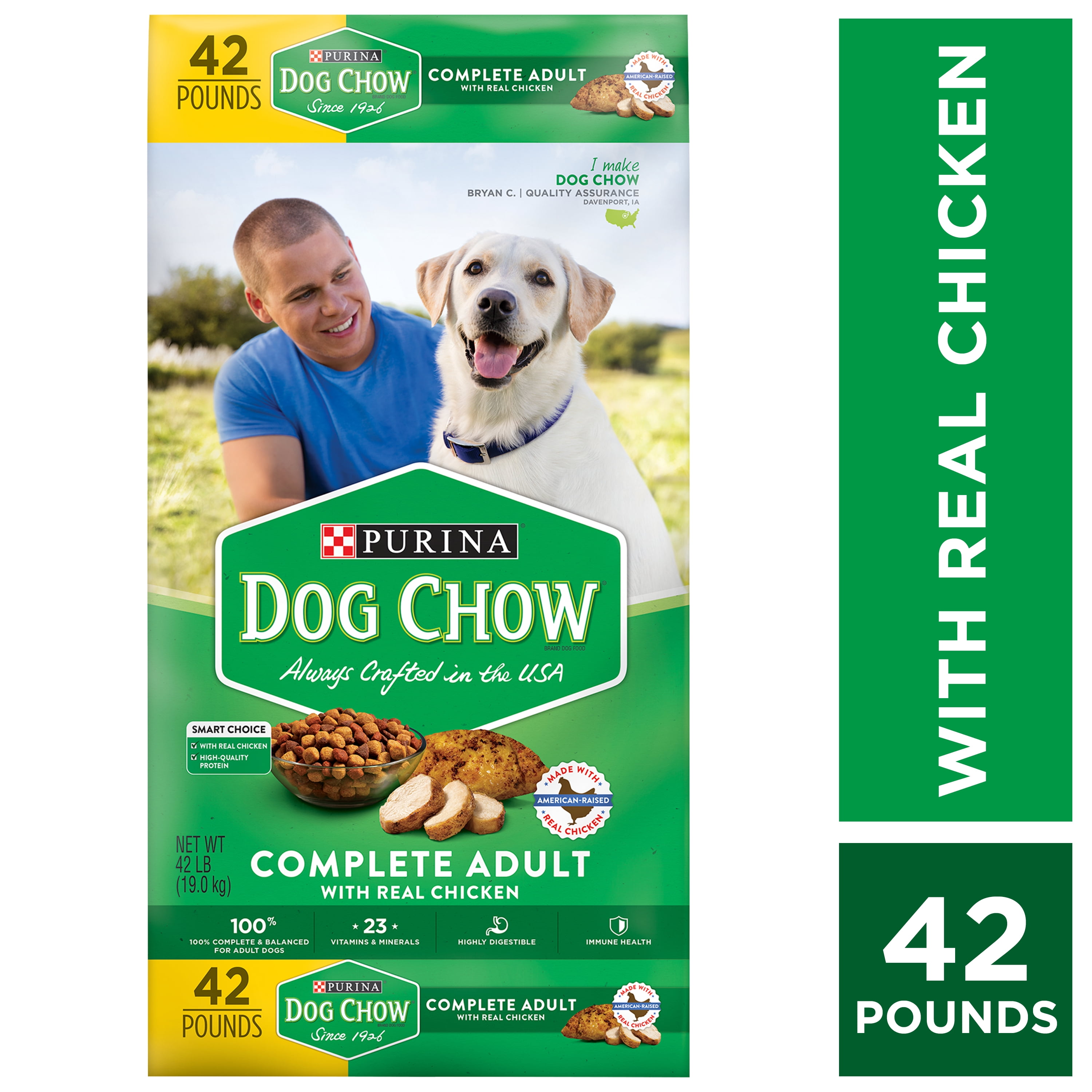 Dog chow purina food chicken bag dry walmart adult complete lb