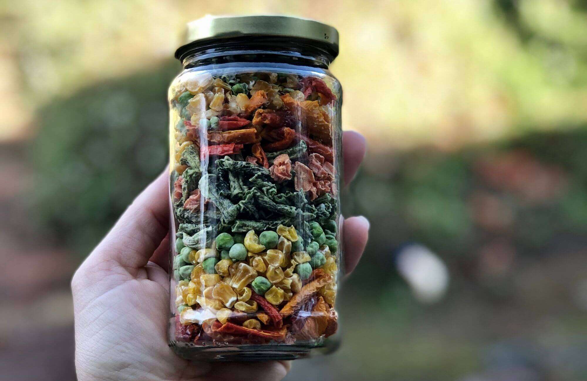 Dehydrated food for camping