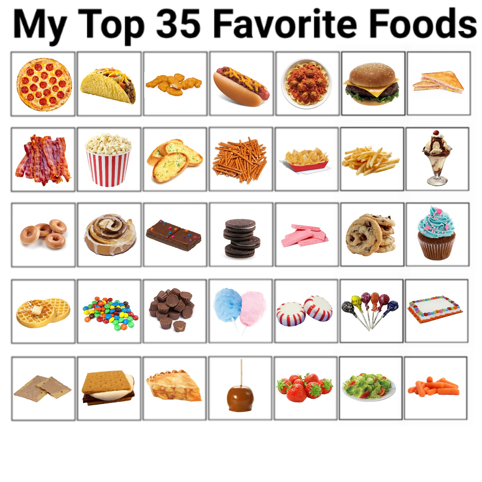 Favorite foods list