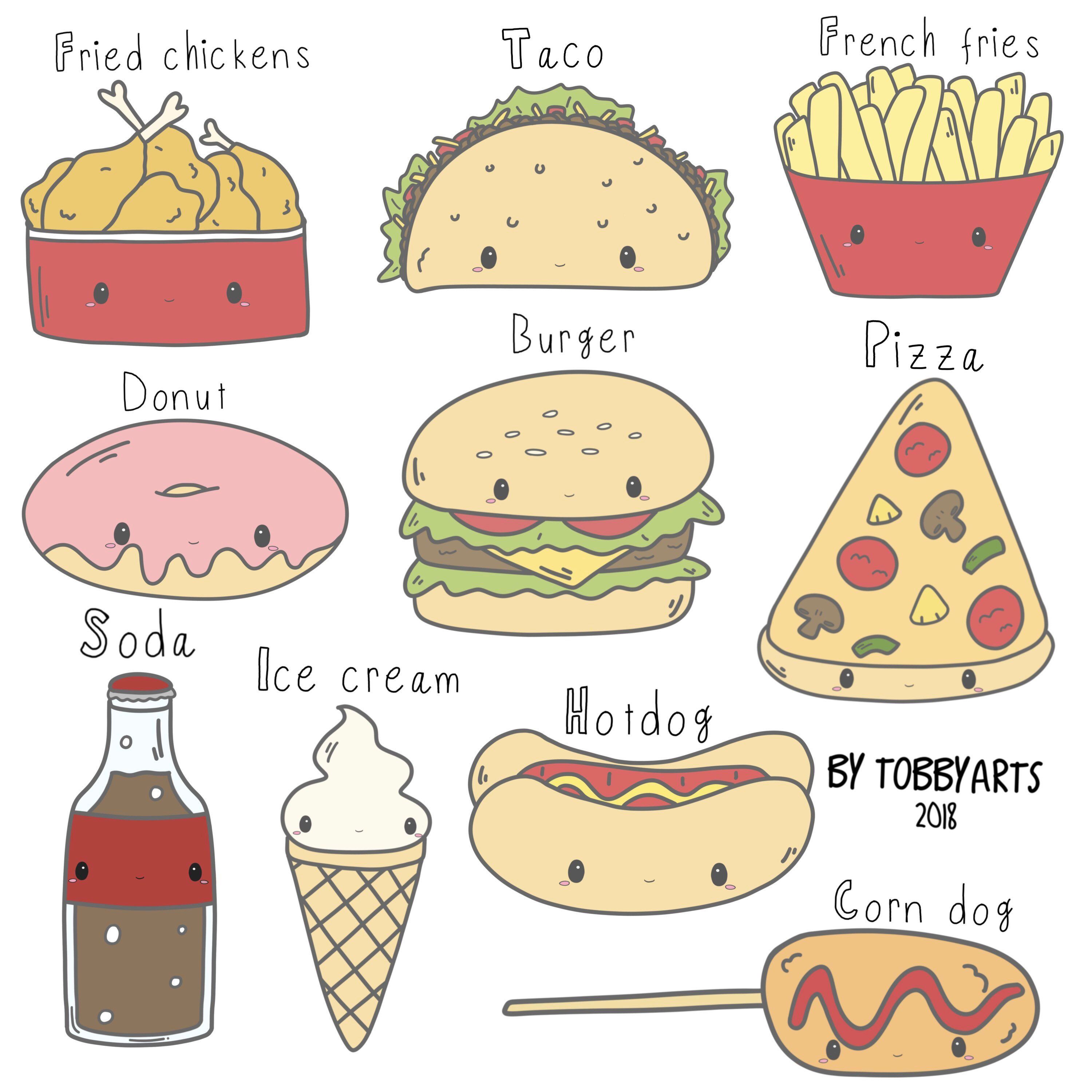 Food drawing drawings doodles cartoon simple dreamstime fruit illustration saved cute paintingvalley ideas