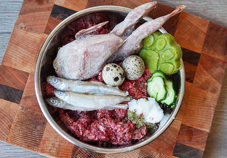 Homemade raw dog food