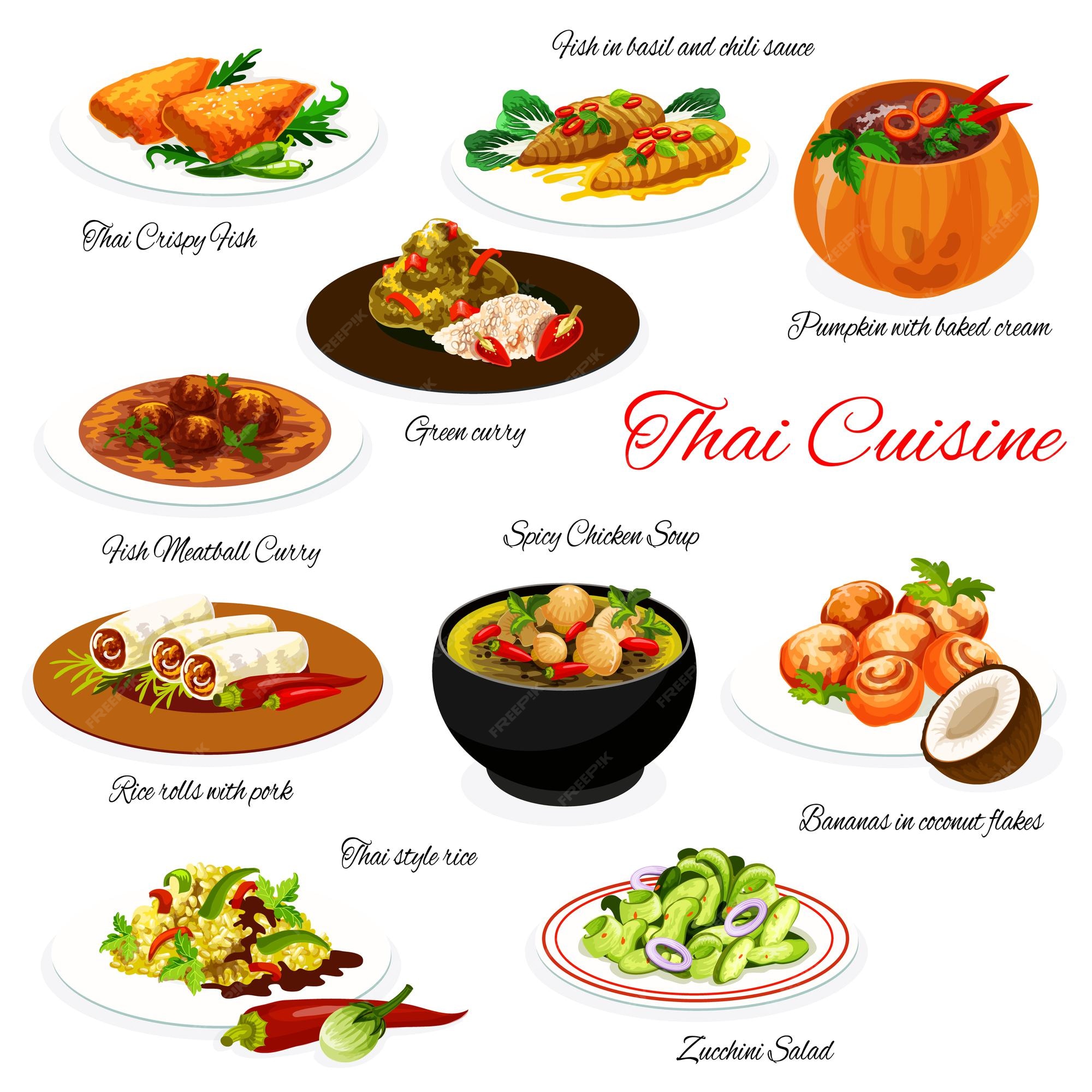 Thai bangkok Menu thai food